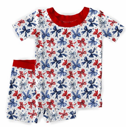 Star Spangled Girl Bamboo Short Sleeve & Shorts Two Piece Pajama Set