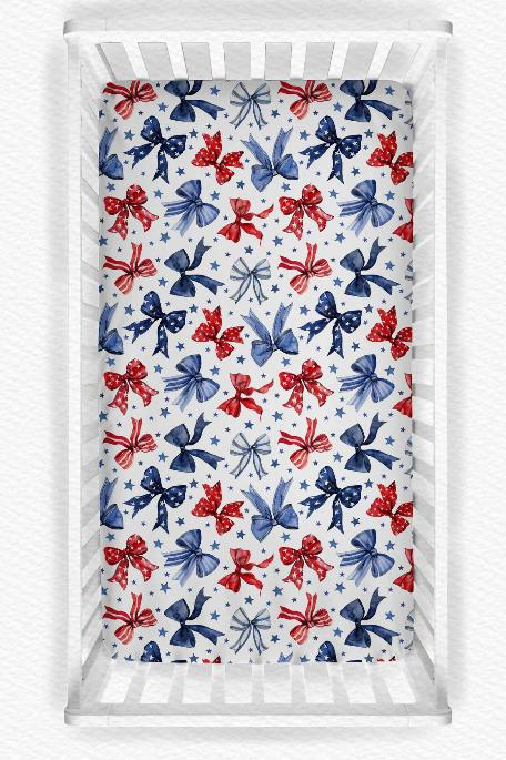 Star Spangled Girl Bamboo Crib Sheet