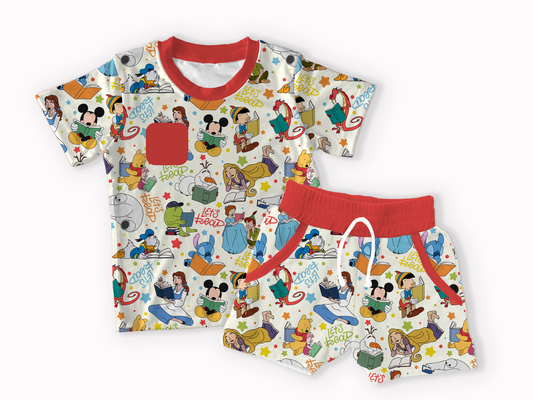 Let's Read Bamboo Pocket Tee & Shorts Set