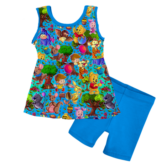 Pooh Toons Bamboo Tank Peplum & Shorts Set