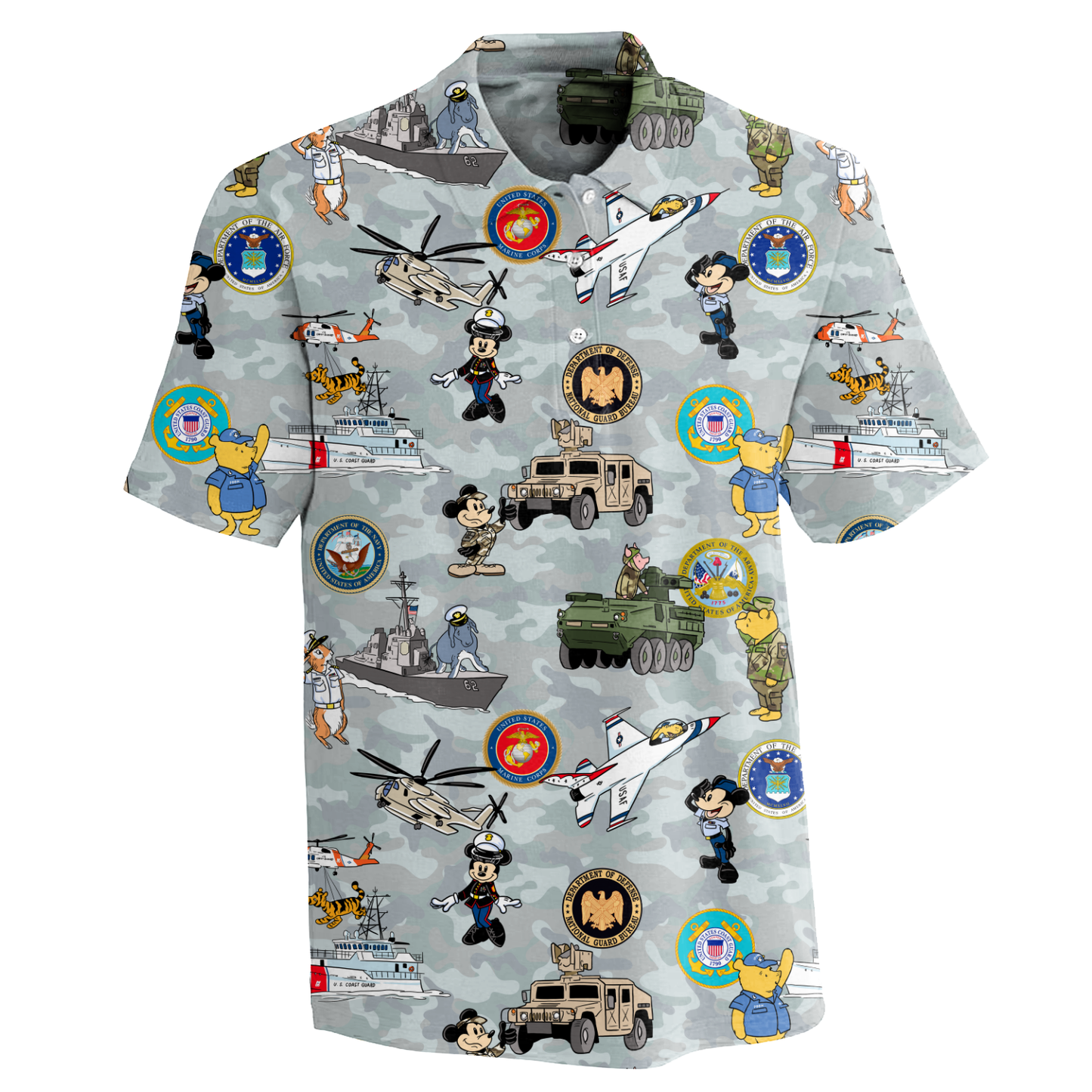 Military Family Adult Bamboo Collared Golf Tee