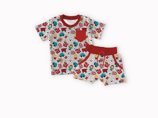 Shopping Spree Tiny People Bamboo Pocket Tee & Shorts Set
