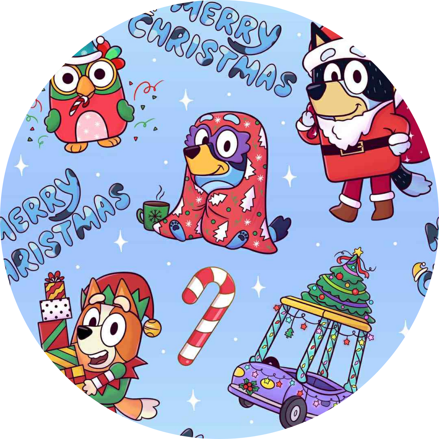 Verandah Santa Christmas Bamboo Terry Adult Crewneck