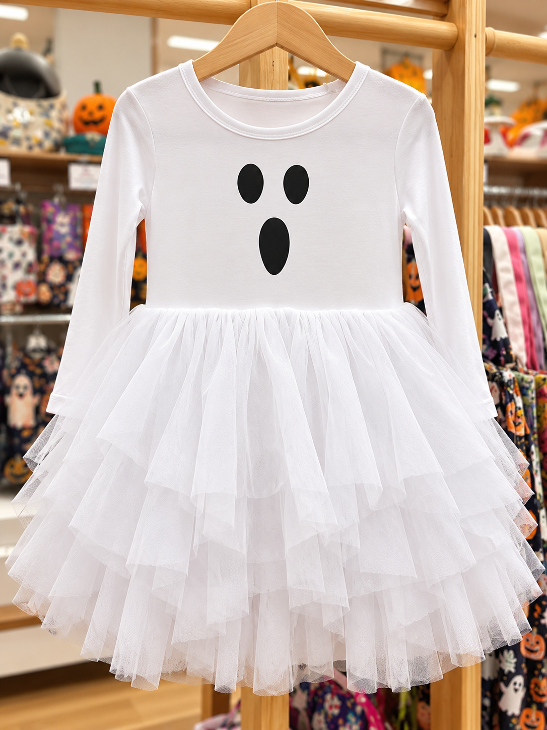 Ghost Bamboo Long Sleeve Tulle Dress