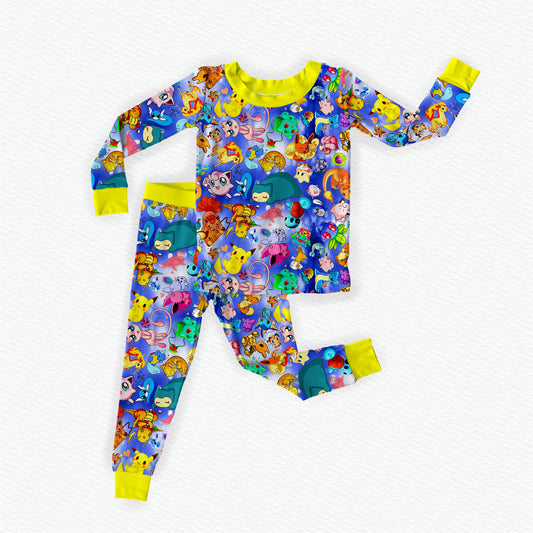 Gotta Catch 'Em All! Bamboo Long Sleeve Two Piece Pajama Set