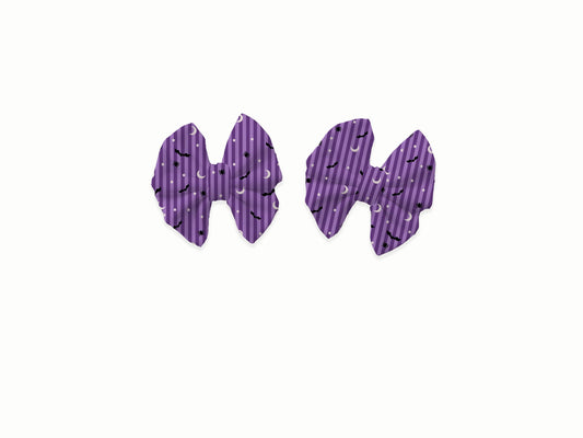 Storytime Scares Purple Coordinate Piggy Bows (Set of 2)