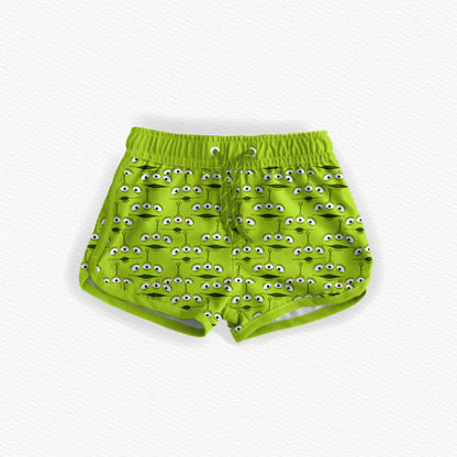 MISPRINT (FABRIC IS UPSIDE DOWN) Glow In The Dark THE CLAW Swim Trunks - NEON GREEN (Highest visibility in lakes & dark water)