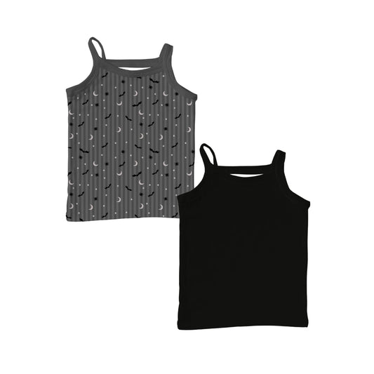 Storytime Scares Coordinate Black Bamboo Girls Tank Essentials Set