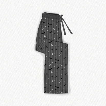 Storytime Scares Coordinate Black Bamboo Adult Straight Leg Pants