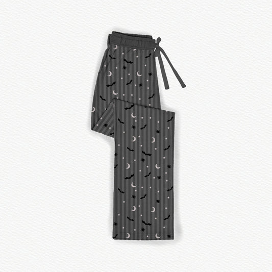 Storytime Scares Coordinate Black Bamboo Adult Straight Leg Pants