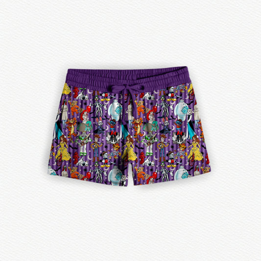 Storytime Scares Purple Bamboo Adult Sleep Shorts