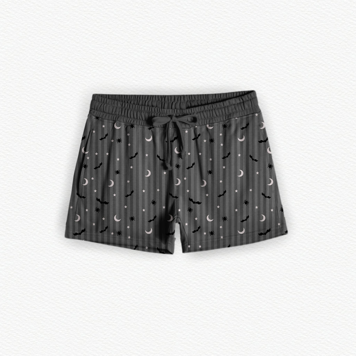Storytime Scares Coordinate Black Bamboo Adult Sleep Shorts