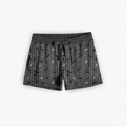 Storytime Scares Coordinate Black Bamboo Adult Sleep Shorts