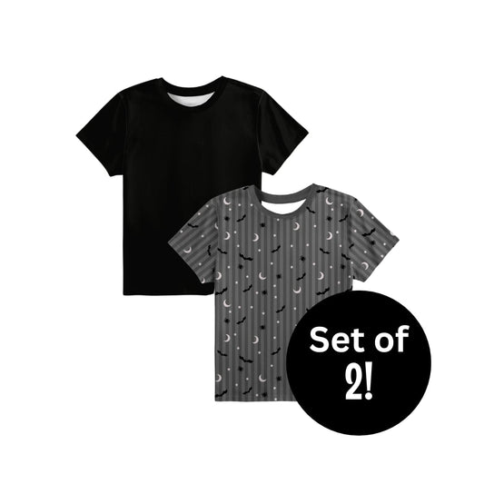 Storytime Scares Black Coordinate Bamboo Men's Bedtime Essentials Tee Set