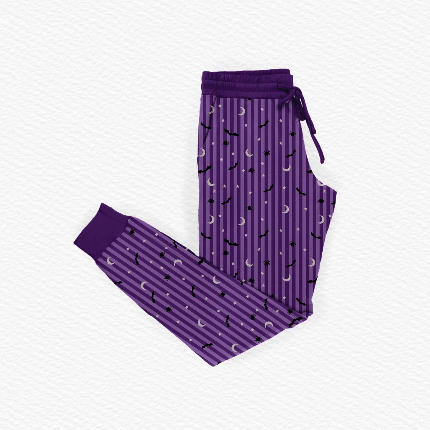 Storytime Scares Purple Coordinate Bamboo Adult Jogger Style Pants