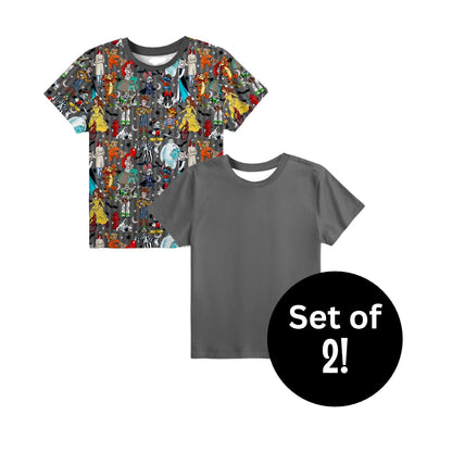Storytime Scares Black Bamboo Men's Bedtime Essentials Tee Set