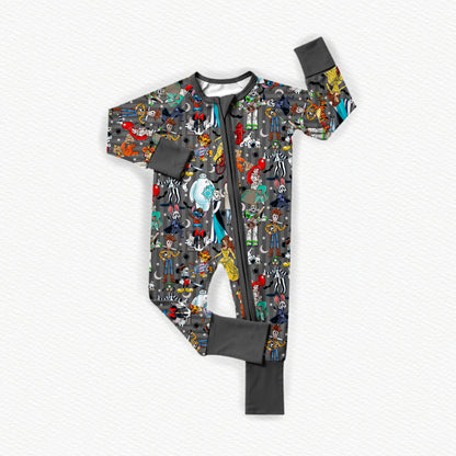 Storytime Scares Black Bamboo Zippy Pajamas