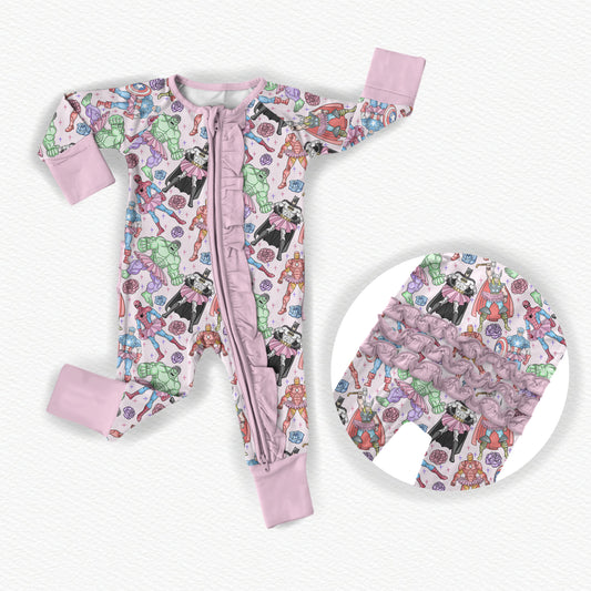 Justice & Pirouette's Ruffle Bamboo Zippy Pajamas