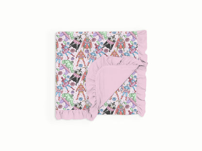 Justice & Pirouette's Double Layer Ruffle Trim Bamboo Blanket