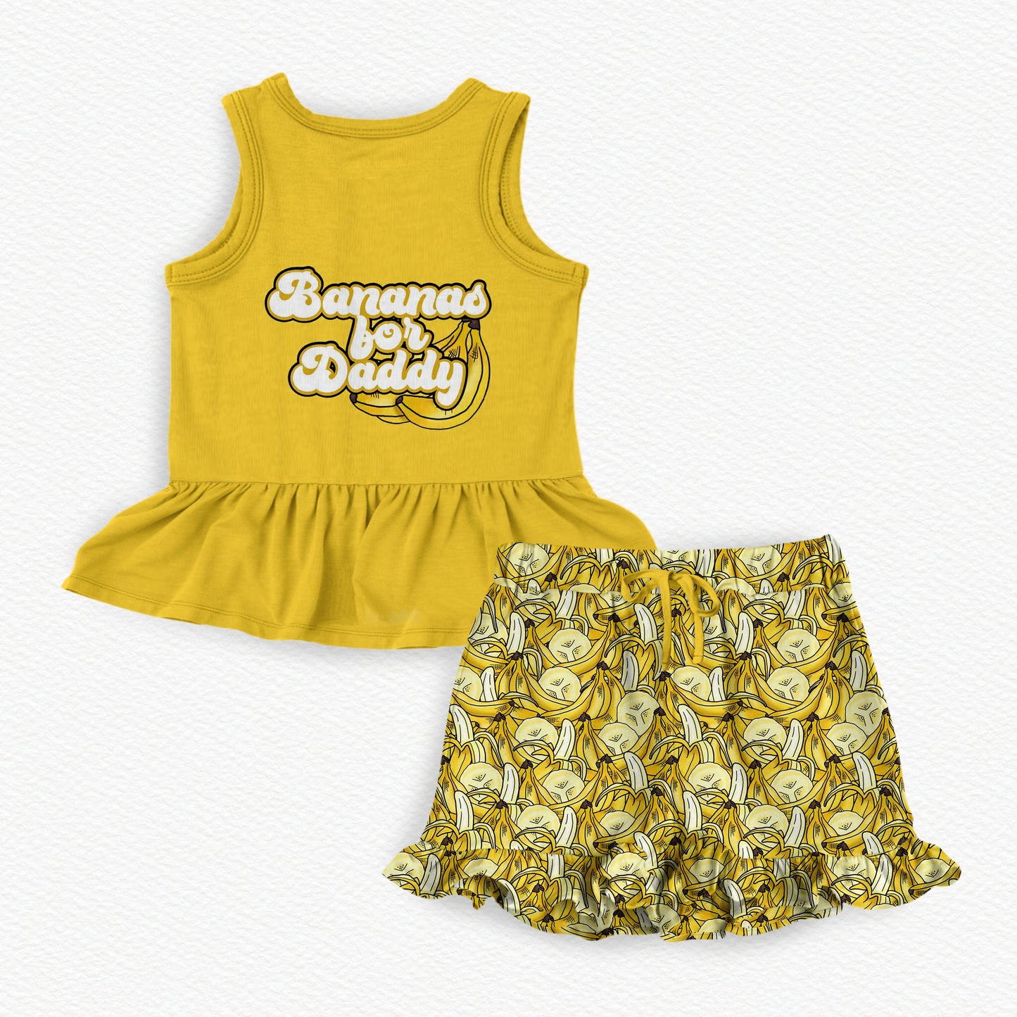 Bananas For Dad Bamboo Tank Peplum & Shorts Set