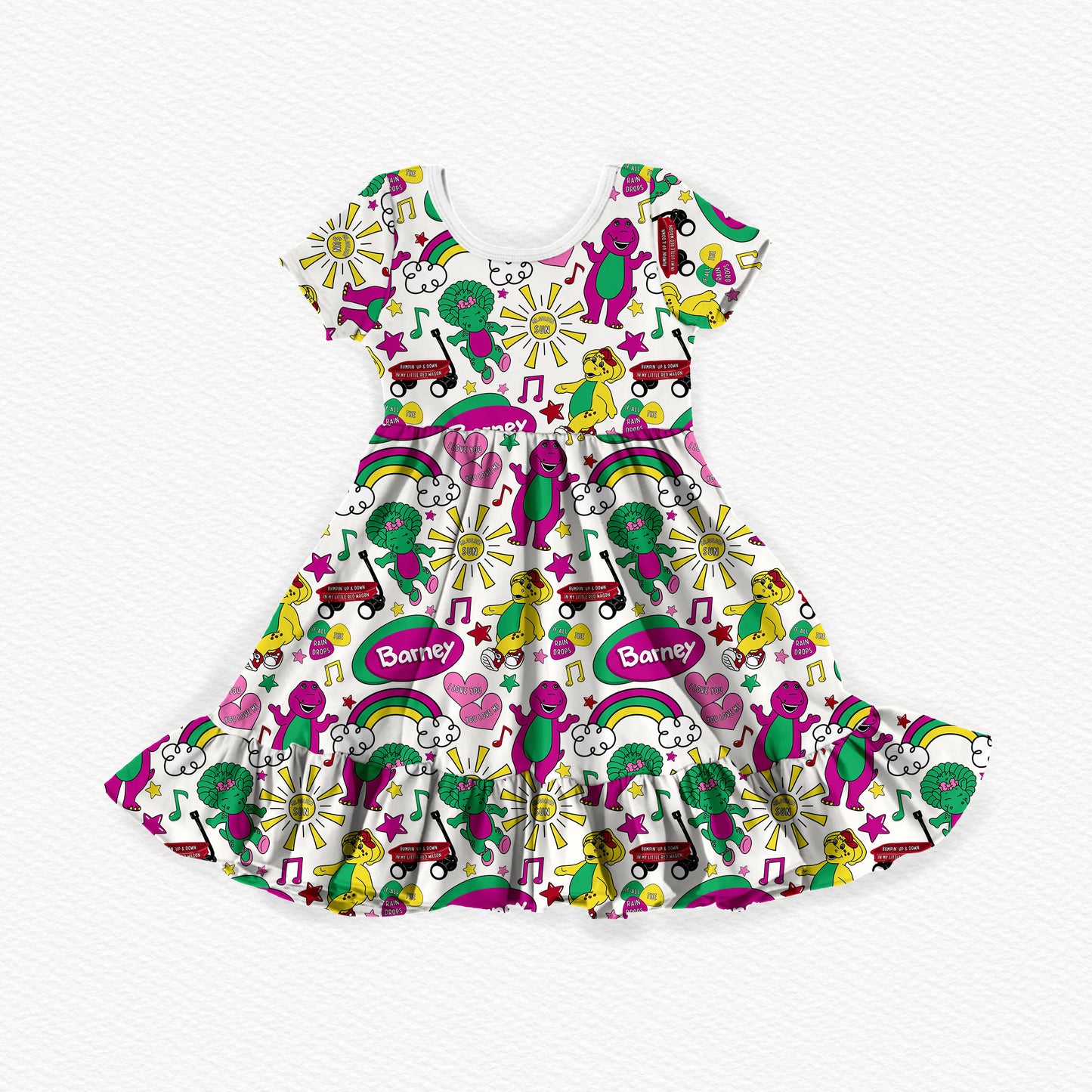 Barney Bamboo Short Sleeve Ruffle Dress