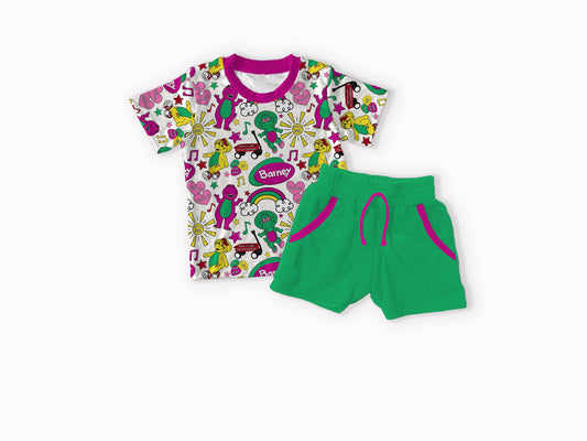 Barney Bamboo T-shirt & Shorts Set