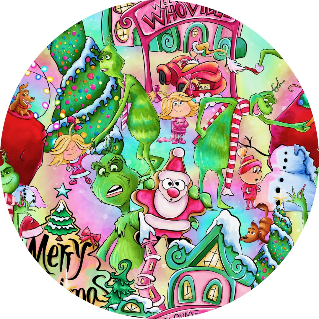 Whoville Watercolor Christmas Fur Backed Bamboo Blanket
