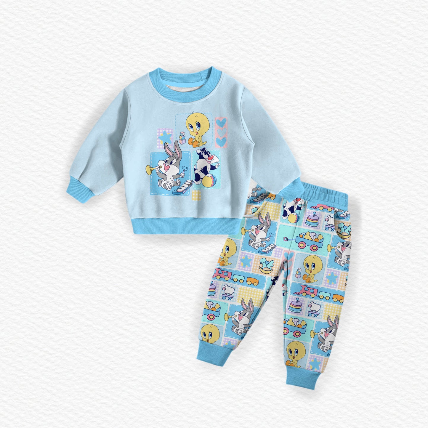 Looney Tunes Bamboo French Terry Crewneck & Joggers Set