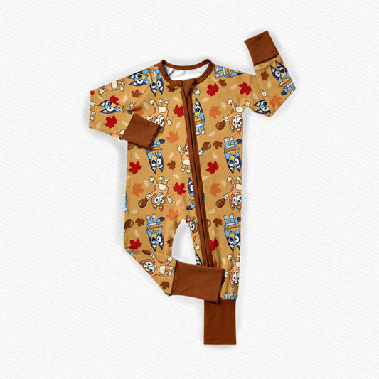 Bandit's Pumpkin Pie Bamboo Zippy Pajamas