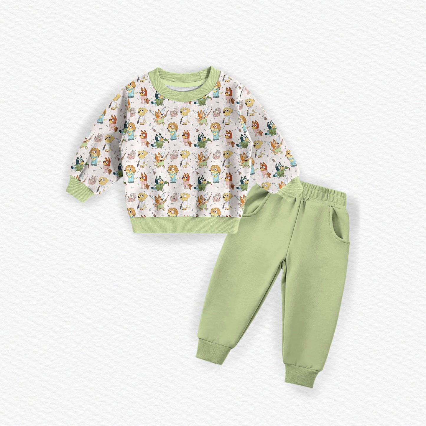 Heelers In Neverland Bamboo Crewneck & Jogger Set