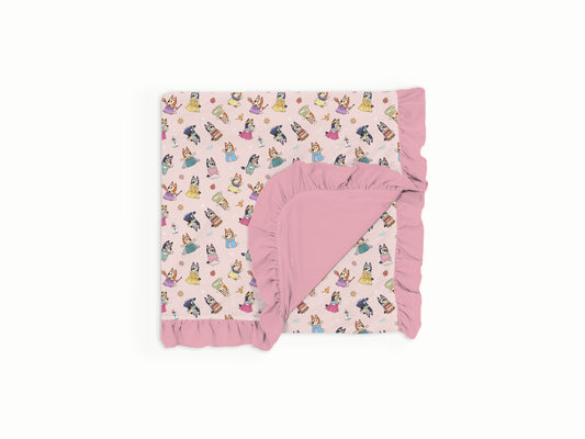 Happily Ever Heeler Ruffle Bamboo Blanket