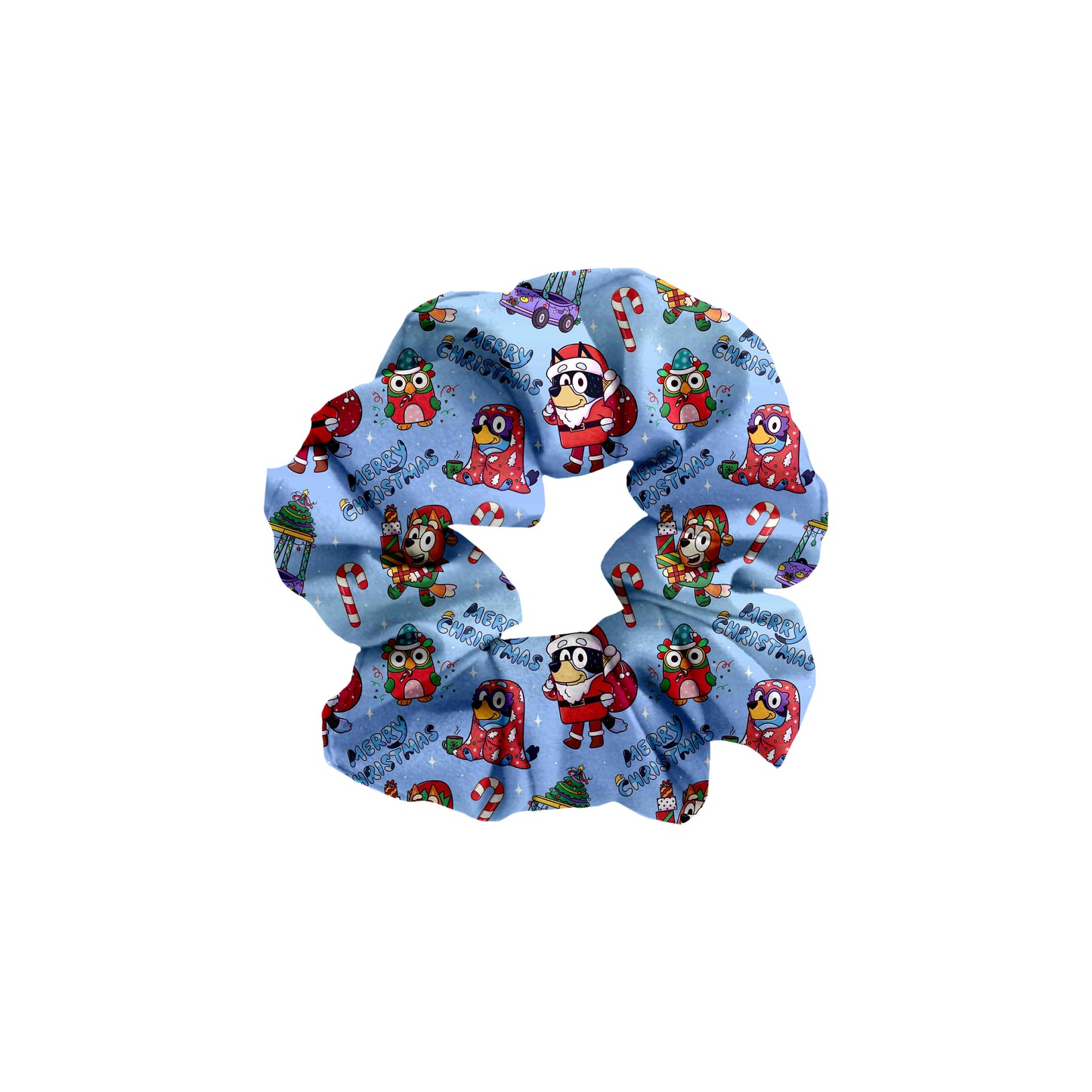 Verandah Santa Christmas Bamboo Scrunchie