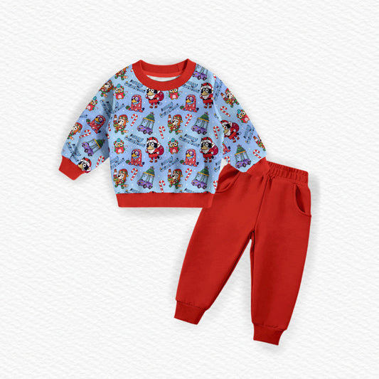 Verandah Santa Christmas Bamboo Crewneck & Jogger Set
