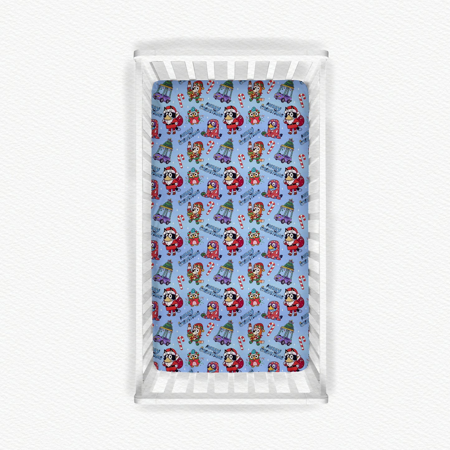 Verandah Santa Christmas Bamboo Crib Sheet