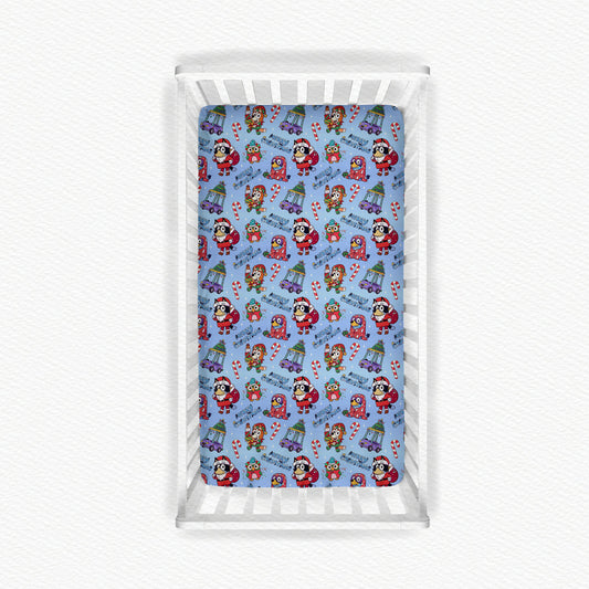 Verandah Santa Christmas Bamboo Crib Sheet