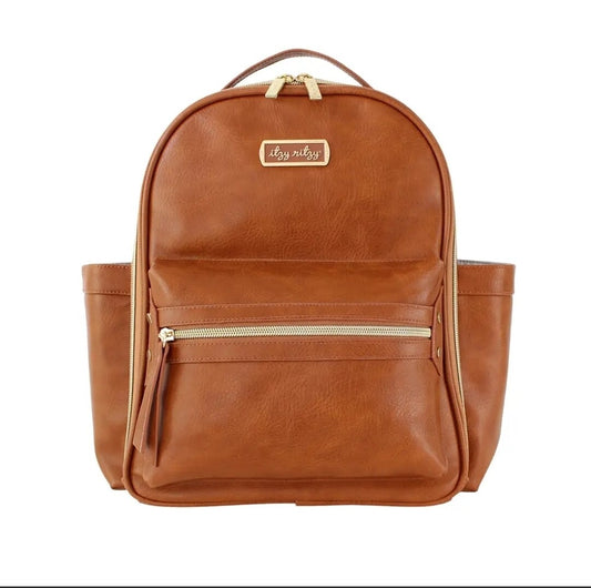 Itzy Ritzy Mini Diaper Bag Boss Backpack Cognac
