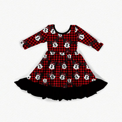 Holiday Minnie Bamboo Long Sleeve Dress