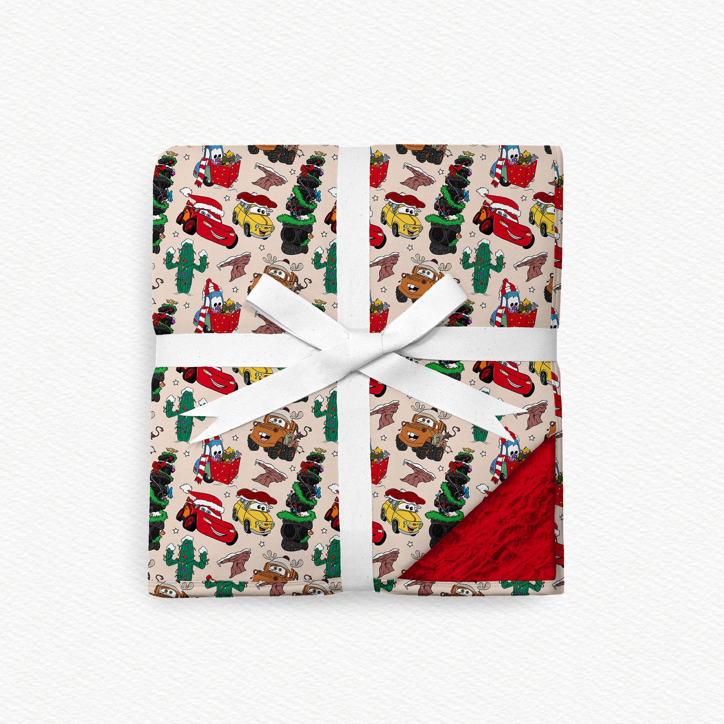 Kachow Christmas Fur Backed Bamboo Blanket