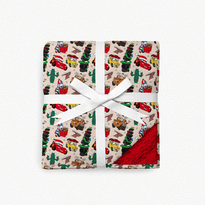 Kachow Christmas Fur Backed Bamboo Blanket