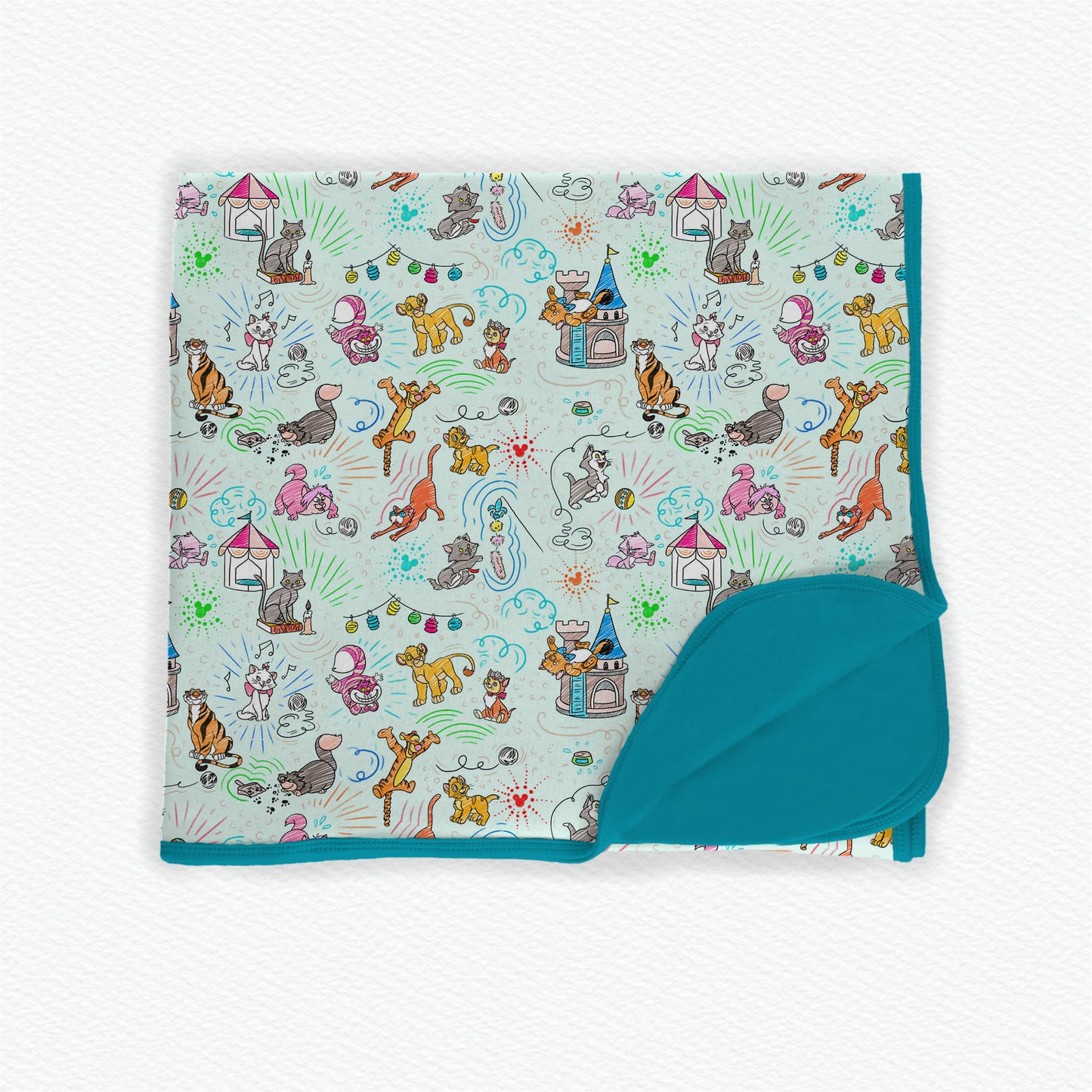 Sketchy Cats Double Layered Bamboo Blanket