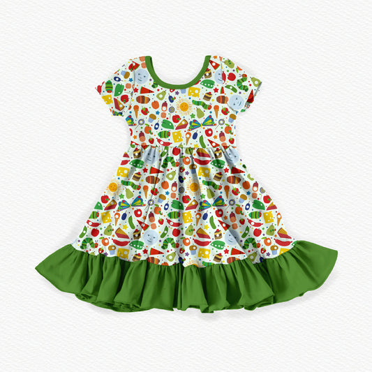 Hungry Caterpillar Bamboo Short Sleeve Ruffle Dress