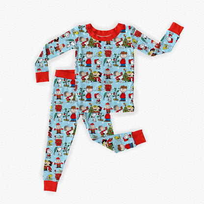 Snoopy Claus Bamboo Long Sleeve Two Piece Pajama Set