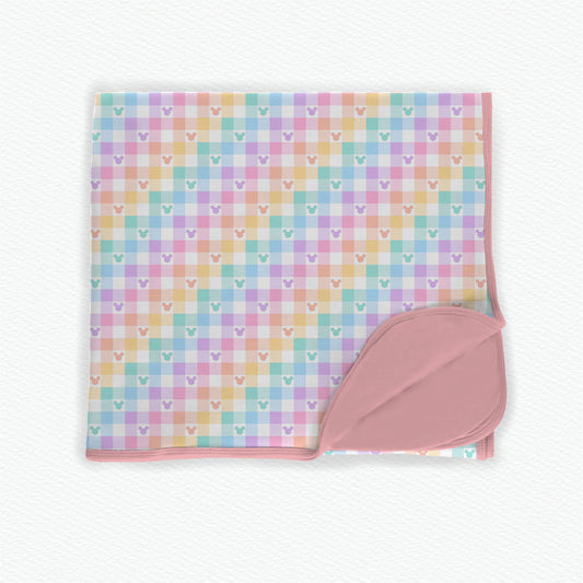 Checkered Pastels Double Layer 50x50 Bamboo Blanket
