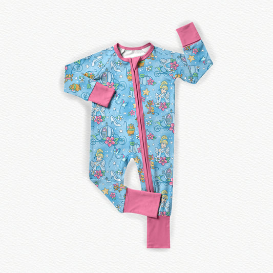 Glass Slipper Watercolor Bamboo Zippy Pajamas