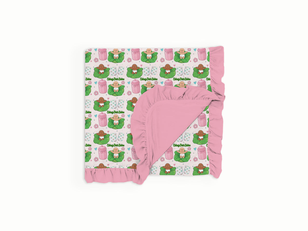 Cutie Patch Double Layered Ruffle Bamboo Blanket