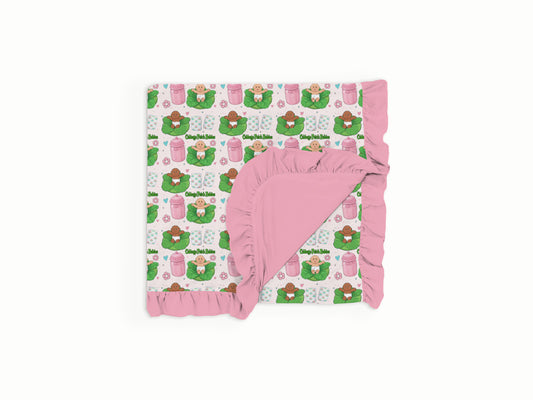 Cutie Patch Double Layered Ruffle Bamboo Blanket