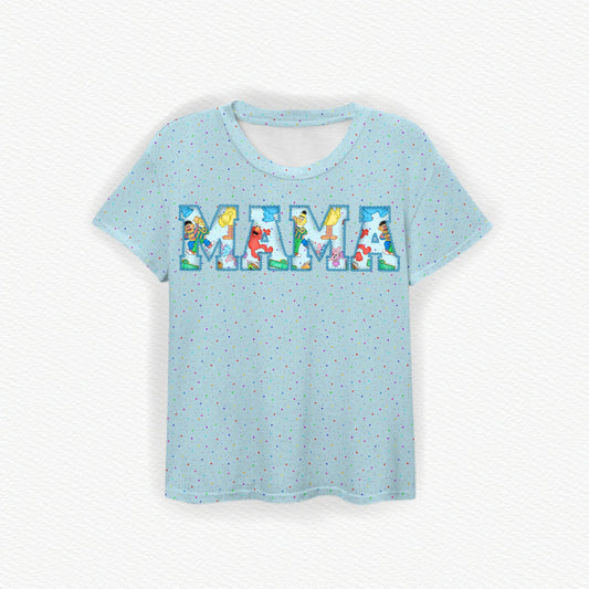 OG Sesame Street MAMA Embroidered Bamboo Tee