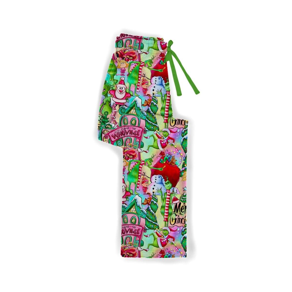 Neon Grump Christmas Bamboo Adult Straight Leg Style Pants