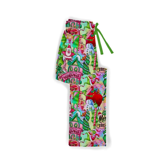 Neon Grump Christmas Bamboo Adult Straight Leg Style Pants
