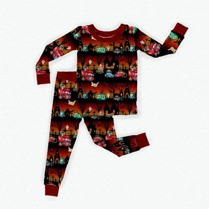 A Haunting On Route 66 Bamboo Long Sleeve Two Piece Pajama Set
